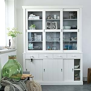 Vitrinenschrank, Geschirrschrank, Vitrine im Landhausstil, Buffet