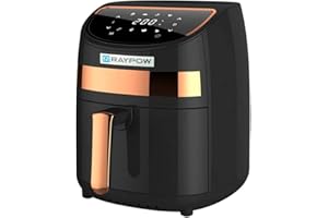 RAYPOW Freidora Sin Aceite 4.5 Litros. 1400W. Freidora de Aire Caliente. Air Fryer. Cesta Antiadherente, Control De Temperatura Y Tiempo.
