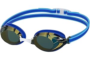 Speedo Unisex Kids Vanquisher 3.0 Mirrored Goggles, Swim, Enhanced Vision Goggles (pack of 1)
