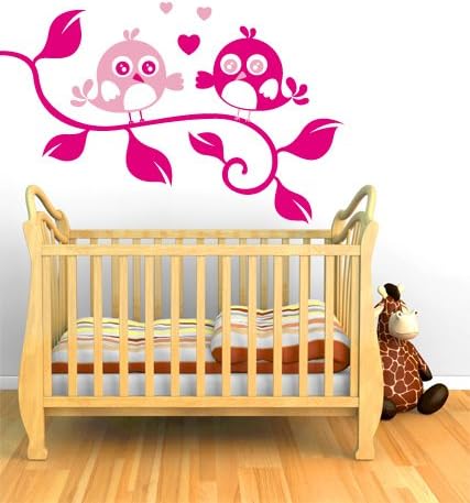 Adesivi Creativi Wall Sticker Uccellini innamorati sul ramo Adhésif autocollant pour les murs, décoration murale Dimensions 76 X 50 cm