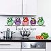 Produktbild Sunnywall® Wandtattoo Wandaufkleber Topfgucker Eulen Vögel Kochen Küche Deko Essen Wandsticker (60,00 cm x 22,00 cm (Gr1), bunt)
