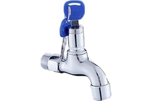 Deer Platz Grifo, Grifo Antirrobo, Grifo de Lavabo Antirrobo para Exteriores, con Cerradura de Llave, Para uso Exterior e Interior