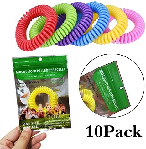 Zhengdu 10 pack Mosquito Repellent Bracelet Coil Wristband for Adults and Kids Long Lasting 100% Natural Ingredients (Biger)
