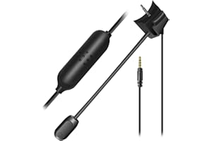 Adhiper QC35 Boom-Mikrofon-Kopfhörerkabel kompatibel mit Bose QuietComfort 35 QC35 II Externes steckbares Mikrofonkabel (Schwarz/1,2 m)