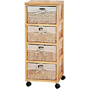 Kesper Korbregal aus Paulowina-Holz in braun, 31 x 34 x 82 cm: Amazon