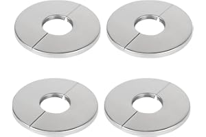 DBREAKS Lot de 4 rosace mitigeur douche, rosace robinet en acier inoxydable chromé, rosace radiateur cache tuyau radiateur, Pour Robinets, Conduites de Chauffage, Tuyaux De Radiateur (23mm)