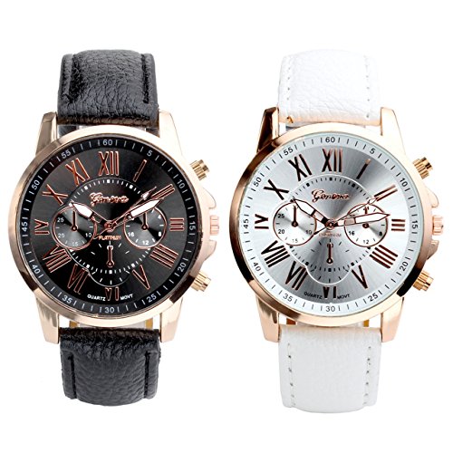 JSDDE Uhren,Genf Freundschafts Partner-Armbanduhr Rmischen Ziffern Analog Quarzuhr Chrono Armbanduhr Paaruhren (x2) JSDDE Uhren,Genf Freundschafts Partner-Armbanduhr Rmischen Ziffern Analog Quarzuhr Chrono Armbanduhr Paaruhren (x2)