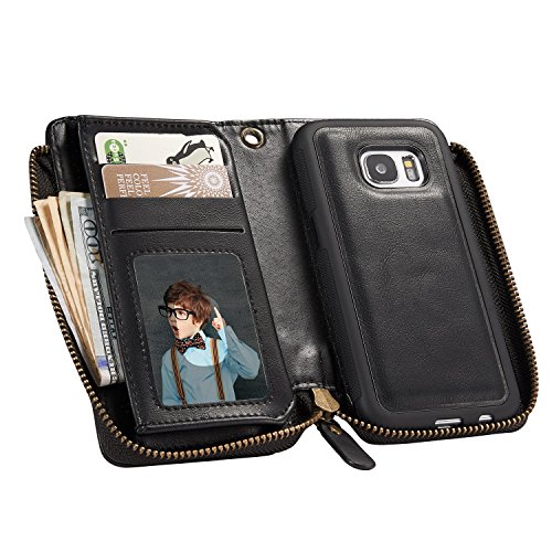 Galaxy S7 H  lle  Lively Life PU Leder Wallet H  lle Multifunktions Rei  verschluss Schutzh  lle Flip Case Cover mit Kartenf  cher Card Slot Geldb  rs
