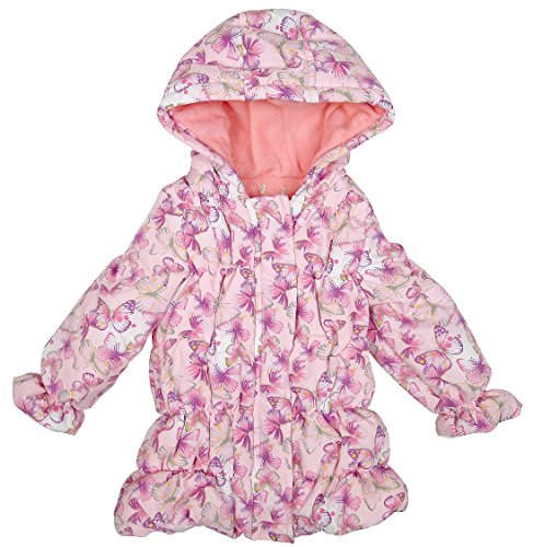 Girls Chainstore Baby Butterfly Print Hooded Lined Winter Coat sizes from Newborn to 3 Years