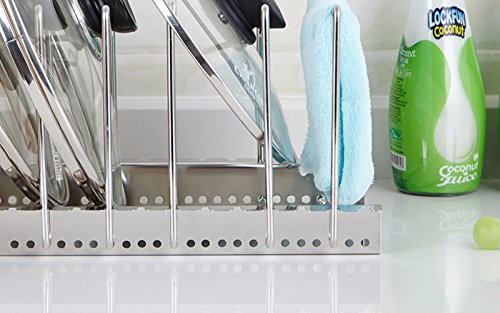 Ohuhu Edelstahl Pfannen Rack Topf Deckelhalter Einstellbare Backformen Kochgeschirr Wschestnder Kchenschrank Und Countertop Organizer Ohuhu Edelstahl Pfannen Rack Topf Deckelhalter Einstellbare Backformen Kochgeschirr Wschestnder Kchenschrank Und Countertop Organizer