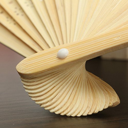 KING DO WAY 20 Stueck Faecher Handfaecher weisse chinesische leeres papier fans darauf kann DIY malen hochzeitsfeier gefallen bambus fan Kinder Faltbar faecher - 4