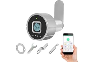 eLinkSmart Cerradura de cajón con huella dactilar de 30 mm, cerraduras de gabinete, 15 huellas dactilares y más de 500 usuarios de aplicaciones, Cerradura de privacidad sin llave para oficina en casa