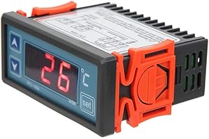 QINLORGO Temperature Controller, STC-100A -50℃-99℃ Range Temperature Controller Support for Refrigerating Heating Mode