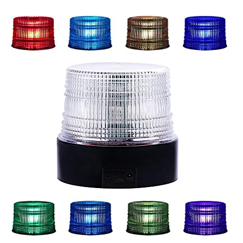 Appow sans Fil Gyrophare LED Stroboscope, Lumière Stroboscopique de Rotation de Secours Réglable 8 Couleurs avec à Distance, Base Magnétique pour des Véhicules(sans Fil Multicolore)