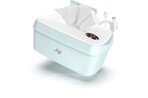 FAMILY CARE ACCU Feuchttücher Wärmer Baby Wipes Warmer - Feuchttuch Box Heizung Tücherwärmer Neugeborene Erstausstattung USB Adapter Grün