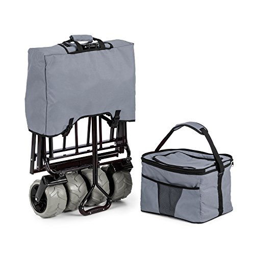 Waldbeck Greyjoy Bollerwagen Handwagen (68 kg Ladung, Transporttasche, faltbar, breite Räder, Kühltasche, witterungsbeständig) gra - 6