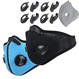 ❤ DISEÑO PERFECTO: Clip nasal ajustable, con un diseño de ventilación único, una pluralidad de orificios, excelente permeabilidad, exhalación, la válvula de la máscara de trabajo se abre sin resistencia, doble válvula de respiración de aire, resistencia del aire más pequeña, respiración suave. Ropa de verano, otoño e invierno.