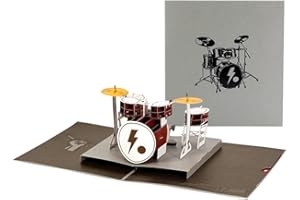 ANEWISH Kartka na urodziny, perkusję 3D, kartka pop-up na urodziny, zakończenie szkoły, zachęta, uroczystości, zaproszenie, składana kartka z kopertą