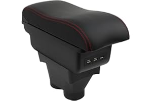 OYHCM Accoudoir Centrale pour Peugeot 208 2012-2018, Rangement Intégré, Cuir Noir, Facile à Installer, Accessoire Intérieur Voiture