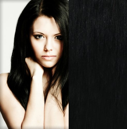 GoGoDiva Clip in Hair Extensions 100% Human Remy Hair #1 Jet Black colour 22 inches Length 125 grams hair weight