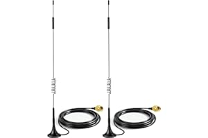 Bingfu Antena 4G LTE Antena SMA Base Magnética MIMO 7dBi (2-Paquete) para Orange Vodafone Yoigo Huawei Netgear Punto Acceso Módem Puerta Enlace Enrutador 4G LTE Cámara Seguimiento