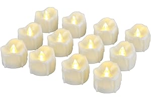 eLander Świece LED, bezpłomieniowe świeczki typu tealight, z timerem, tryb automatyczny: 6 godzin włączony i 18 godzin wyłączony, 3,2 x 3,6 cm, 12 sztuk, ciepła biel