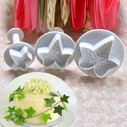 FullDream 3Pcs/Set Maple Leaf Shape Fondant Cookie Cake Sugarcraft Plunger Cutters Mold Tools