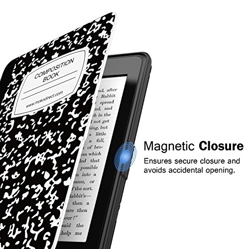 MoKo Kindle Paperwhite Hülle – Ultra Leightweight Schutzhülle Smart Cover mit auto Sleep / Wake Funktion für Alle Kindle Paperwhite (2016 / 2015 / 2013 / 2012 Modelle mit 6 Zoll Display), Notizbuch Schwarz - 7