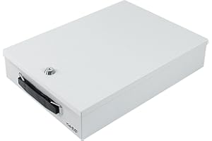 HMF 141-07 zamykana kasetka na dokumenty | 37,5 x 26,5 x 8 cm | DIN A4 | jasnoszara