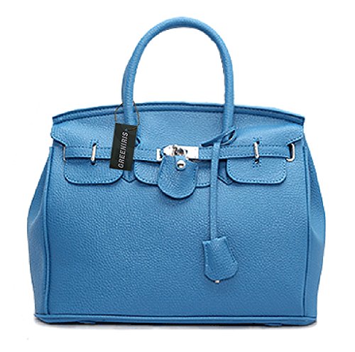 Greeniris - Bolso de Asas de Sintético para Mujer Azul Azul Zafiro