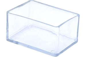 Flyshop 12 Gorras para Patas de Silla, Protectores de Suelo de PVC para Muebles, Tapas rectangulares antiarañazos para Patas de Silla, 1 Pulgada x 1-3/4", 25 x 45 mm, Transparente