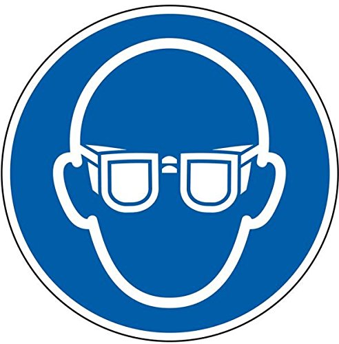 LEMAX® Gebotsschild Augenschutz benutzen,ASR/ISO,Folie,selbstklebend,Ø 50mm,10/Bogen