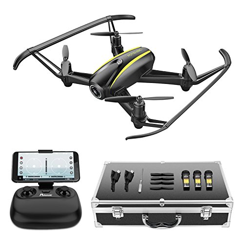 Potensic Drone U36W con Camara HD Gran Angular, Función de Estabilización de Altitud, WiFi FPV 2.4Ghz, Funciones de Aterrizaje y Despegue y Alarma de Fuera Límite de Vuelo Antiperdida, 3 Baterías
