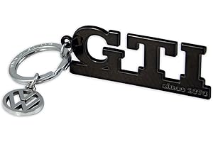 BRISA VW Collection - Volkswagen Golf GTI Coche Llavero Logotipo Vintage con Colgante VW, Anillo de Llavero Retro, Accesorios del Coche como Idea de Regalo/Souvenir
