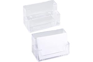 SZCXDKJ Lot de 2 porte-cartes de visite en acrylique à 2 niveaux pour bureau