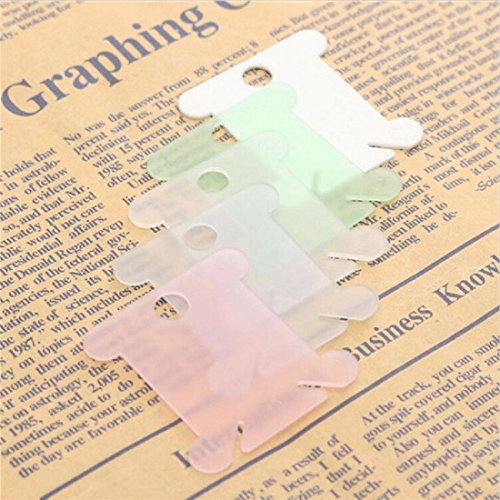 100 Kunststoff Sticktwist & Craft Gewinde Spulen für Aufbewahrung Halterung Kreuzstich Nähbedarf Farbe zufällige - 3