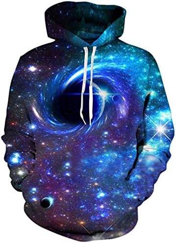 LAIDIPAS Unisex Realistic 3d Print Galaxy Pullover Hoodie Hooded Sweatshirt M