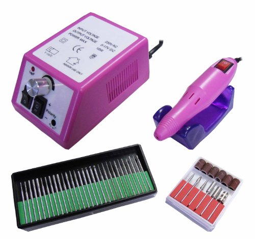 Fusspflegegerät Nagelschleifgerät pink viel Zubehör Hornhaut Schleifgerät 20000 U/min Nagelfräser Schleifgerät