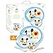 Disney Baby Mickey 5-Piece Melamine Tableware Set with Flat Plate, Bowl, Cup, Fork and Spoon, Blue