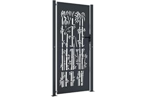 vidaXL Portail de Jardin Anthracite 105x180 cm Acier Design de Bambou