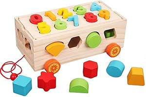 Afufu Giochi Trainabili Bambini 1 2 3 4 5 Anni, Giocattolo Sorter di Forme, Giocattoli Montessori Educativi Gioco in Legno Bambina Bambino, Regalo di Compleanno di Natale Capodanno