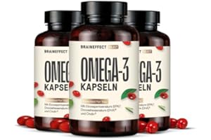 ‎BRAINEFFECT BRAINEFFECT Omega 3 Kapseln aus 100% Krillöl [3x 60 Kapseln] | Höchster Omega 3/EPA/DHA Pro Kapsel | Vanillegeschmack | Nachhaltige Fischerei