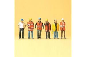 Preiser 1/87 Ème - PR10420 - Modélisme Ferroviaire - Ouvriers avec Gilet de Signalisation