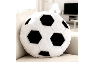 Augesak Plüsch Football,35 * 35cm weiche Flauschige Fußball Sitzkissen,Fussball Deko Sitzkissen, Fussball Geschenke Jungen,Kreative Geburtstag Geschenk Für Fußball Liebhaber