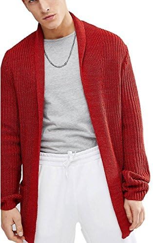 ASOS Mens Rust Ultimate Knitted Oversized Pocket Cardigan (M-Chest 38-40in)