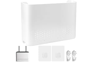 KXVXXV Router Schrank Router Verstecken WLAN Router Box WiFi Router Aufbewahrungsbox TV Kabel Verstecken Wand Regal 30 x 22 x 6,5 cm Weiß für WiFi-Rack Wanddekoration Storage Box