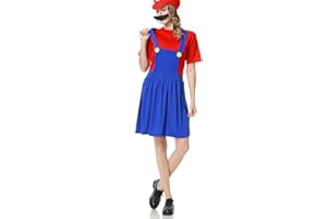WWQQYY Cosplay Costume, Super Brothers Cosplay Costume, Halloween Carnival Cosplay Costume, with Bodysuit, Hat and Moustache Cosplay Costume for Men, Women, Boys, Girls
