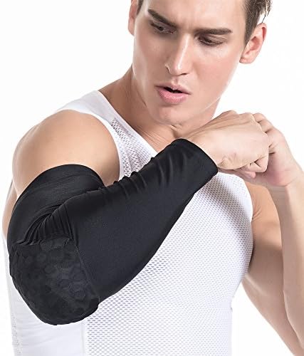 TUOYR Men Boys Adults Kids ELbow Honeycomb Pad Crashproof Baseball Softball Cycling Basketball Arm Guard Sleeve Elbow Support Combat Basketball Pad Protector Gear Shooting Hand Arm Sleeve