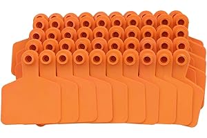 FARM & RANCH Farm Animal Livestock Supplies Blank Cattle Cow Ear Tag Laser Type Copper Head Earrings Animal Supplies (Orange)