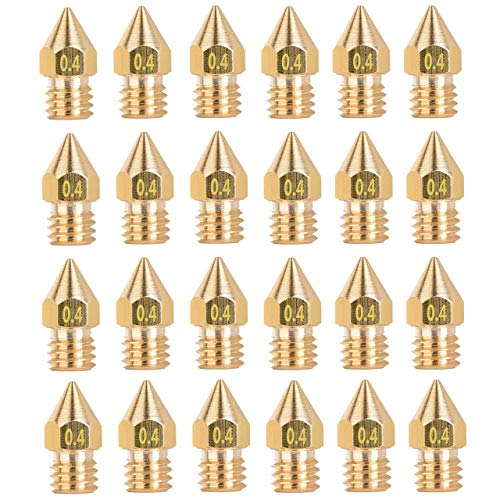 Magiin 30 pz 0,4 mm MK8 Estrusore Ugello Wellerly M6 MK8 Stampante 3D Ugelli in Ottone Testina Stampa Testa con Scatola Confezione Libera per Makerbot Anet A8 Creality CR-10 CR-10S S4 S5 Ender-3 5